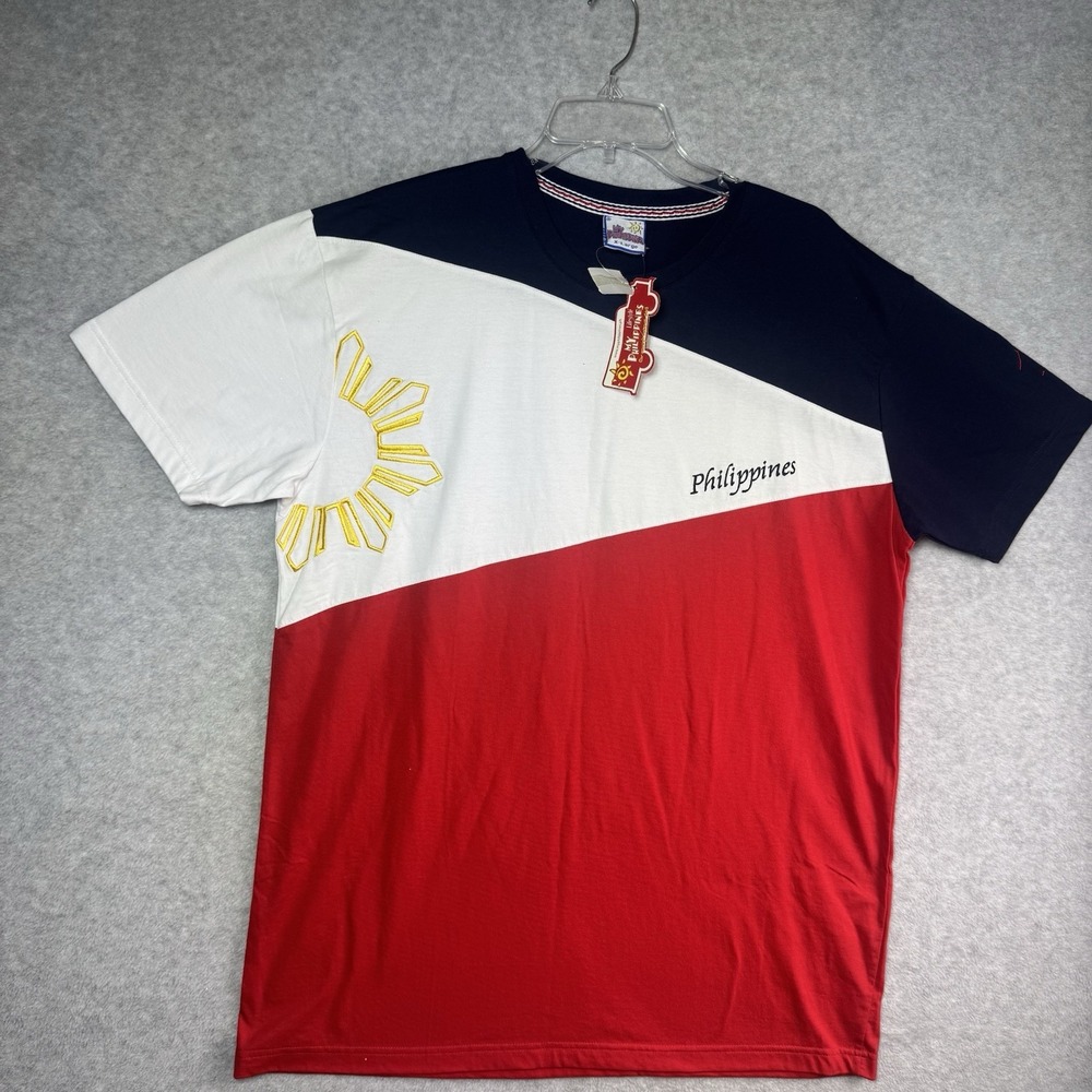 My Philippines T Shirt National Flag Embroidered Logo Mens XL Top Sun Colorblock